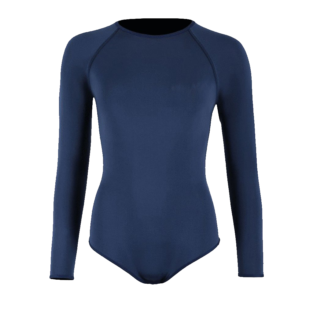 Womens JG 1 Piece Long Sleeve Swimsuit Navy not for youth