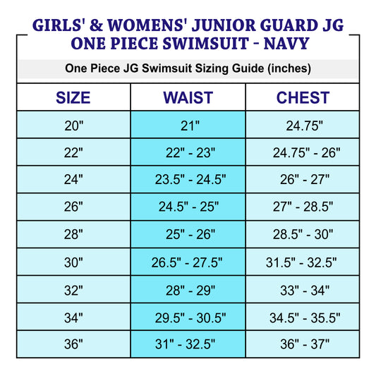 Junior Guard 1-Piece THIN strap Swimsuit Navy (READ SIZING)