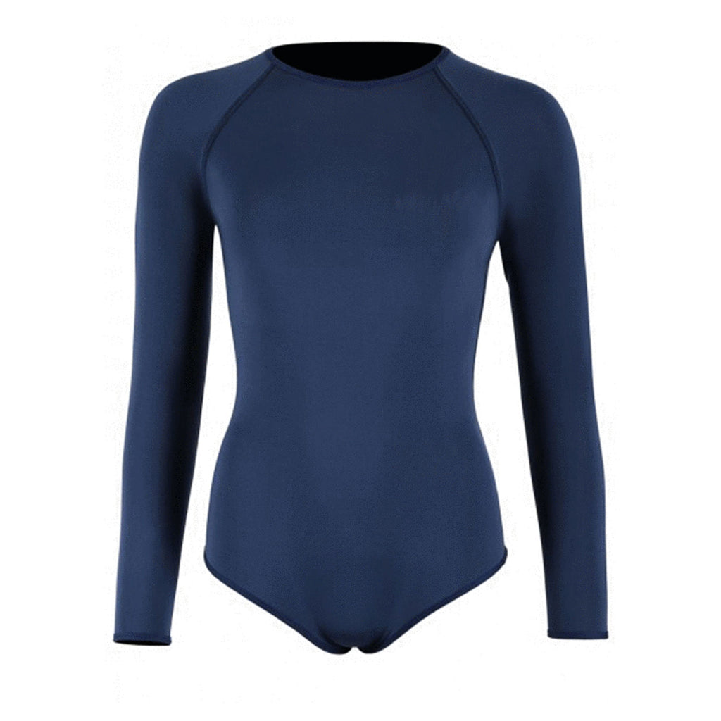 Womens' or Juniors' One Piece Long Sleeve UV Protection Surf Swimsuit -Navy  – Jr Guards