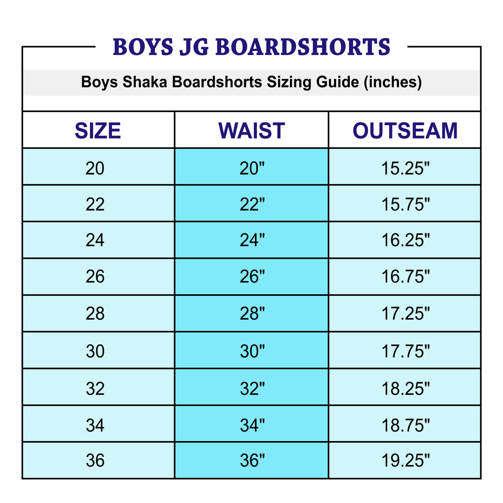 Junior Guard Boys Shaka Boardshorts- Navy, Red, Royal Blue