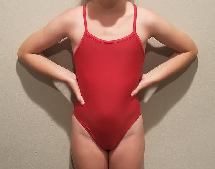 Junior Guard 1-Piece THIN Strap Swimsuit Red (READ SIZING)