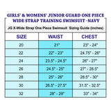 Junior Guard 1-Piece WIDE Strap Swimsuit Navy (READ SIZING)