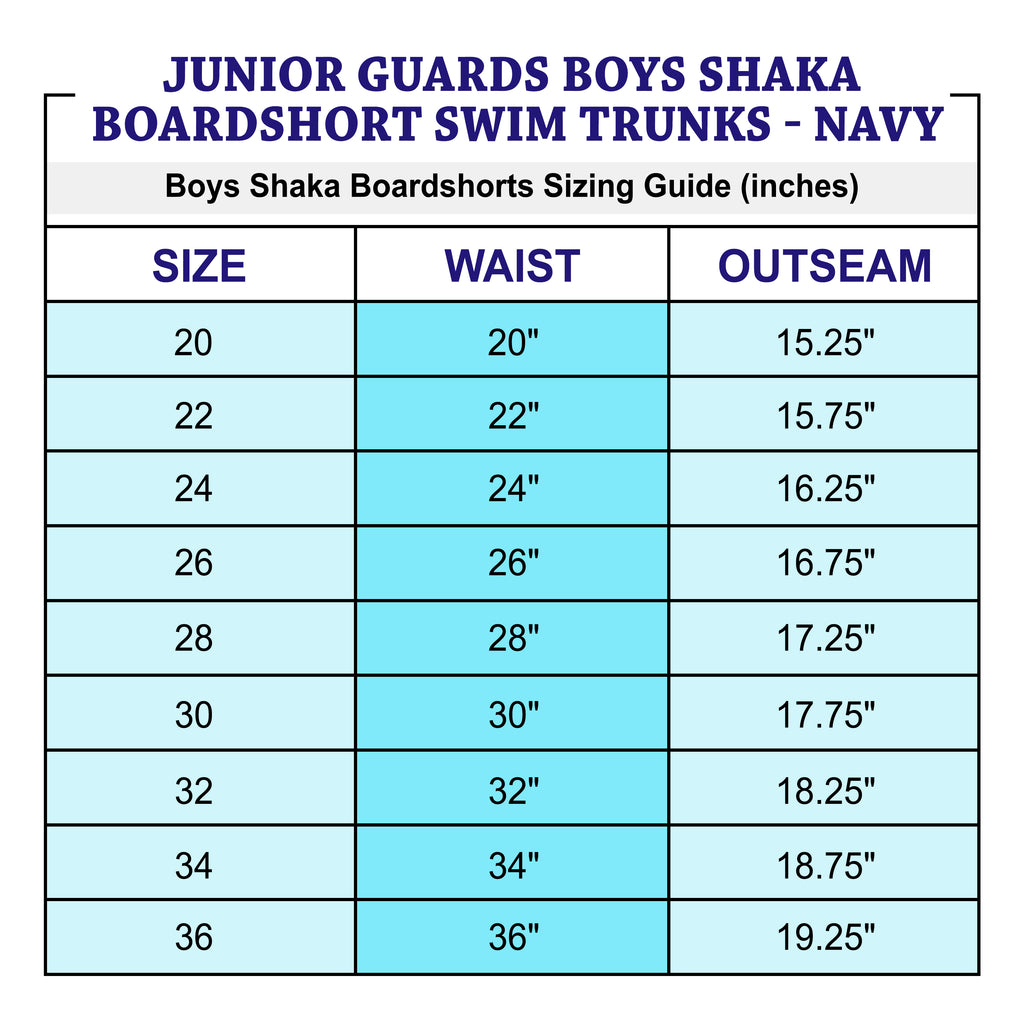 Junior Guards Boys Shaka Navy Boardshort Swim Trunks