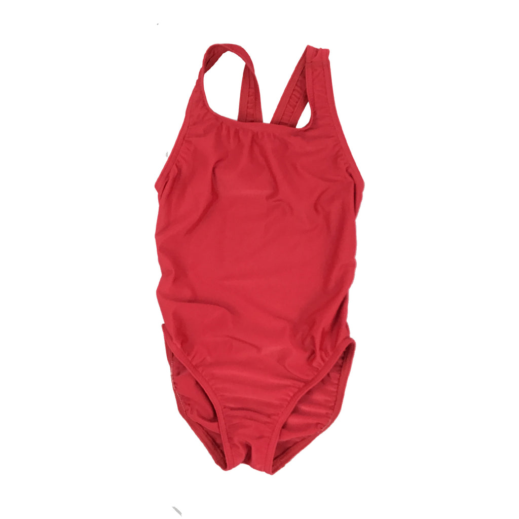 Girls TS Racerback One Piece Red Bathing Suit