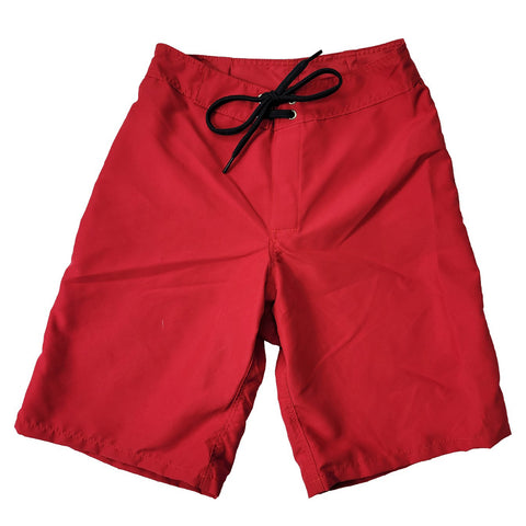 Boys Junior Guard Tide Surf Board Shorts-Red (Size 20-24)